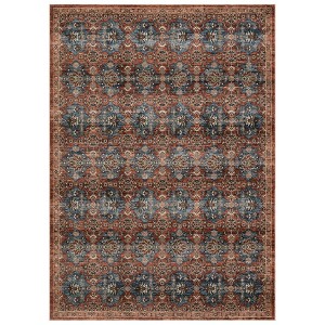 Coolmee Vintage Machine Washable Living Room Rugs Distressed Retro Floral Vacuumable Low Pile Carpet Bedroom Office Dining Room Beige Brown - 1 of 4