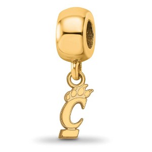 Black Bow Jewelry 14k Yellow Gold Plated Sterling Silver Cincinnati Bearcats NCAA Bead Charm - 1 of 4