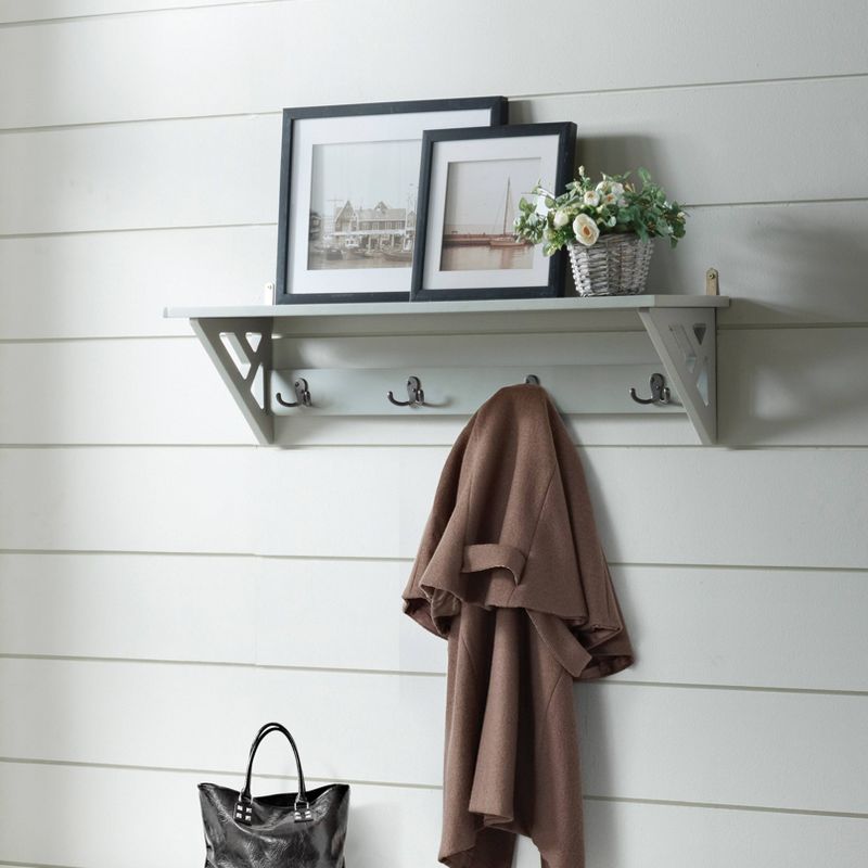 36&#34; Middlebury Coat Hook with Shelf Gray - Alaterre Furniture, 4 of 10