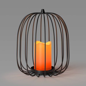 10" Lit Metal Twig Halloween Lantern Decorative Sculpture - Hyde and EEK! Boutique™ - 1 of 3