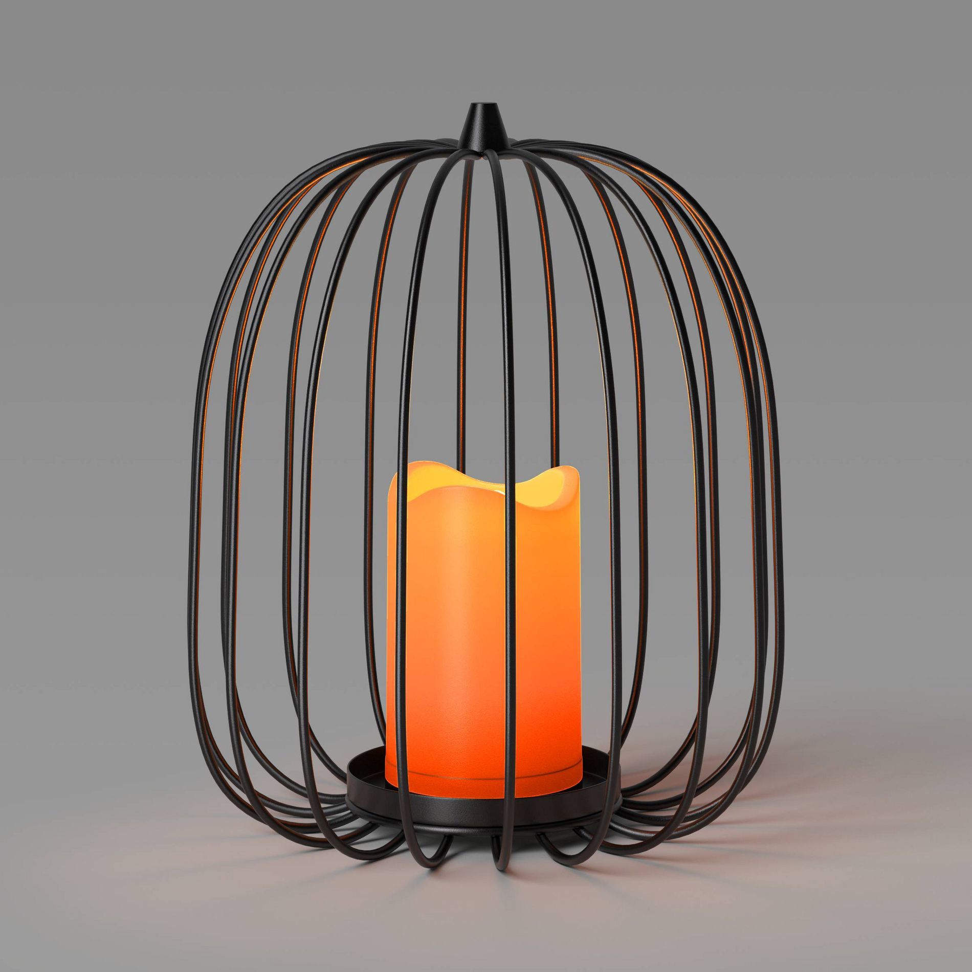 10" Lit Metal Pumpkin Lantern - Hyde and EEK! Boutique™
