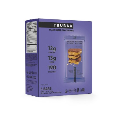 TRUBAR 12g Plant Based Protein Bars - Fudger Nutter Peanut Butter - 5ct