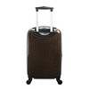 Anne Klein Signature 20" Metal Plate Logo Hardside Carry-On Printed Adult Hardside Fashion Rolling Luggage - 4 of 4