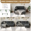 GustoWave 75.6" Reversible Sleeper Sectional Sofa with Storage Chaise, Chenille Fabric, Tufted Back, Modern Compact Couch - 4 of 4