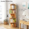 ALEXOUN Rotating Bookshelf on Wheels,360° Spinning Book Shelf Tower,Space-Saving, Narrow Rolling Bookshelves for Small Space,Corner,Bedroom,Office - 3 of 4