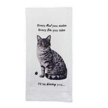 E & S Imports 26.0 Inch Tabby Silver Cat Kitchen Towel Dog Puppy Paw Kitchen Towel