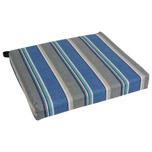 Blazing Needles, 20-inch by 19-inch Patterned Outdoor Spun Polyester Chair Cushion, Montfleuri Sangria - 1 of 2