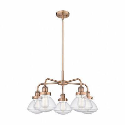 Olean - 5 Light Stem Hung Chandelier In Art Deco Style-13.5 Inches Tall and 24.5 Inches Wide