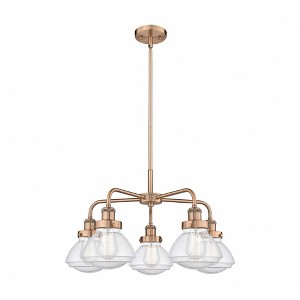 Olean - 5 Light Stem Hung Chandelier In Art Deco Style-13.5 Inches Tall and 24.5 Inches Wide - 1 of 1