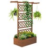 Okak Slim Privacy Screen Planter with Trellis for Climbing Vines in Small Patios + Self-Draining Design - 3 of 4