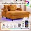Oversized Upholstered Chaise Lounge Lazy Sleeper Sofa Bed Reading Couch with 3 Pillows, USB & Type-C port, Cup Holder, Side Pocket - ModernLuxe - 3 of 4