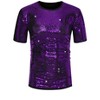 Lars Amadeus Men's Short Sleeves Crew Neck Nightclub Party Sequin T-Shirts - 2 of 4