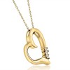 Pompeii3 Princess Cut Diamond Heart Necklace Pendant White Yellow or Rose Gold 3/4" Tall - 2 of 4