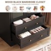 65 Inch Tall Wardrobe Closet, Farmhouse Armoire Wardrobe Closet with Shutter Doors & Drawers, Wooden Clothes Organizer Cabinet for Bedroom Apartment - 4 of 4