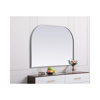 Silver Arch Top Metal Frame Bathroom Mirror