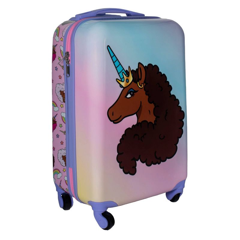 Afro Unicorn Kids&#39; 3pc Hardside Checked Luggage Set, 4 of 15