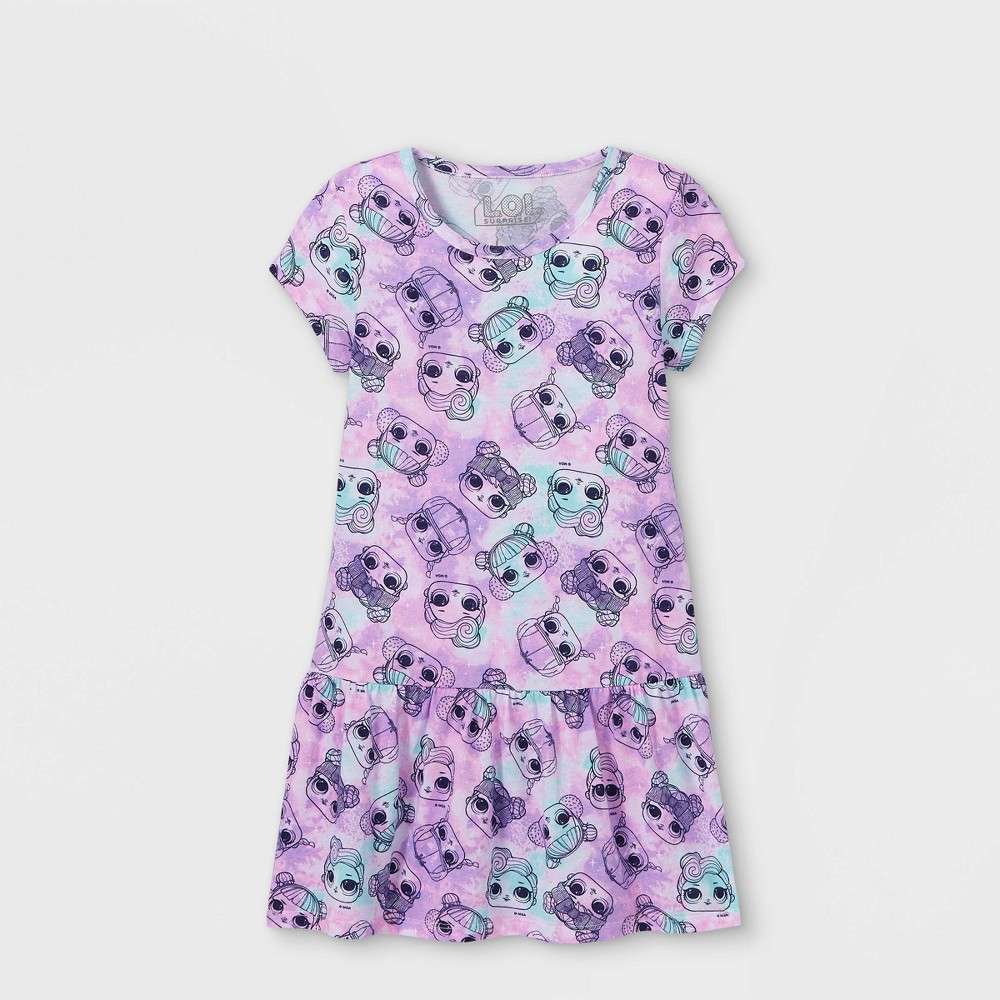 Girls' LOL Surprise Short Sleeve Dress - XL, One Color