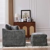 GDFStudio Beaver Modern Oversized 45.27" W Chenille Upholstered Accent Chair with Ottoman - 4 of 4