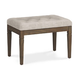 WyndenHall 28" Hopewell Traditional Rectangle Ottoman Bench Natural: Padded Seat, Pine Frame, Polyester Upholstery - 1 of 4