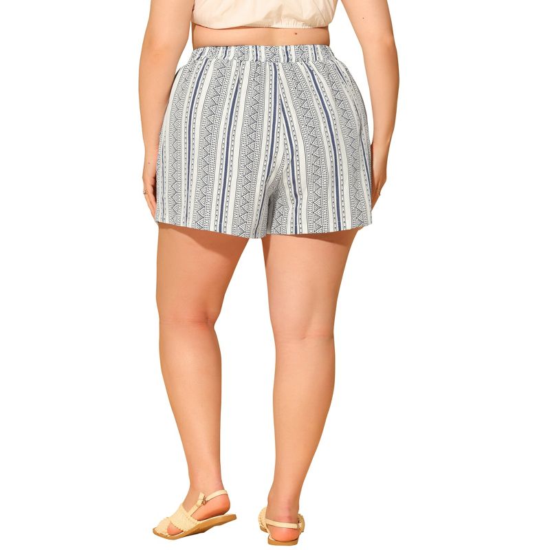 Agnes Orinda Women's Plus Size Boho Holiday Beach Pocket Casual Shorts, 4 of 6