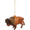 Northlight Glittered Buffalo Christmas Glass Ornament - 4.25" - Copper-Finish - 4 of 4