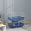 PawHut 2-Tier Small Animal Cage Enclosure, Play House for Bunny, Ferret, Chinchilla with 2 Doors, Platform, Ramp, Dish and Bottle - 2 of 4