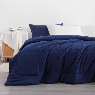 Aeelleea Queen Down Alternative Comforter Duvet Insert, All Season Reversible Quilted Bedding with Corner Tabs, Breathable, Ultra-Soft,Navy Blue — фото 4