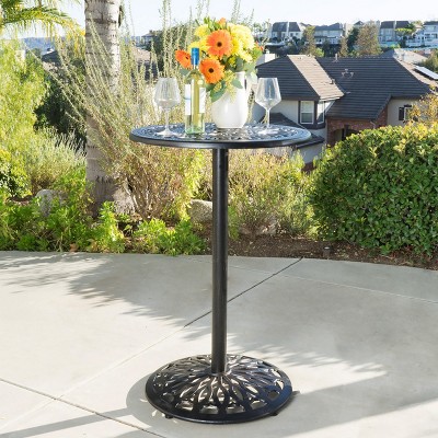 GDFStudio Claridge Outdoor Iron and Aluminum 41.50" Bistro Bar Table, Shiny Copper