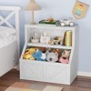 Kids Bookshelf and Toy Storage Organizer, Wooden Toddler Bookcase with Large Cubbies, Storage Cabinet for Playroom, Bedroom, Nursery, Classroom - 2 of 4