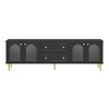 HDZNVF 78.7 inch Modern TV Stand, TV Cabinet with Five Metal Legs and Metal Handles, Up to 80 inch, Black - 4 of 4