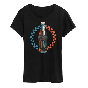 Women's - Coca-cola - Coke Bottle Checks Short Sleeve Graphic T-Shirt - 1 of 4