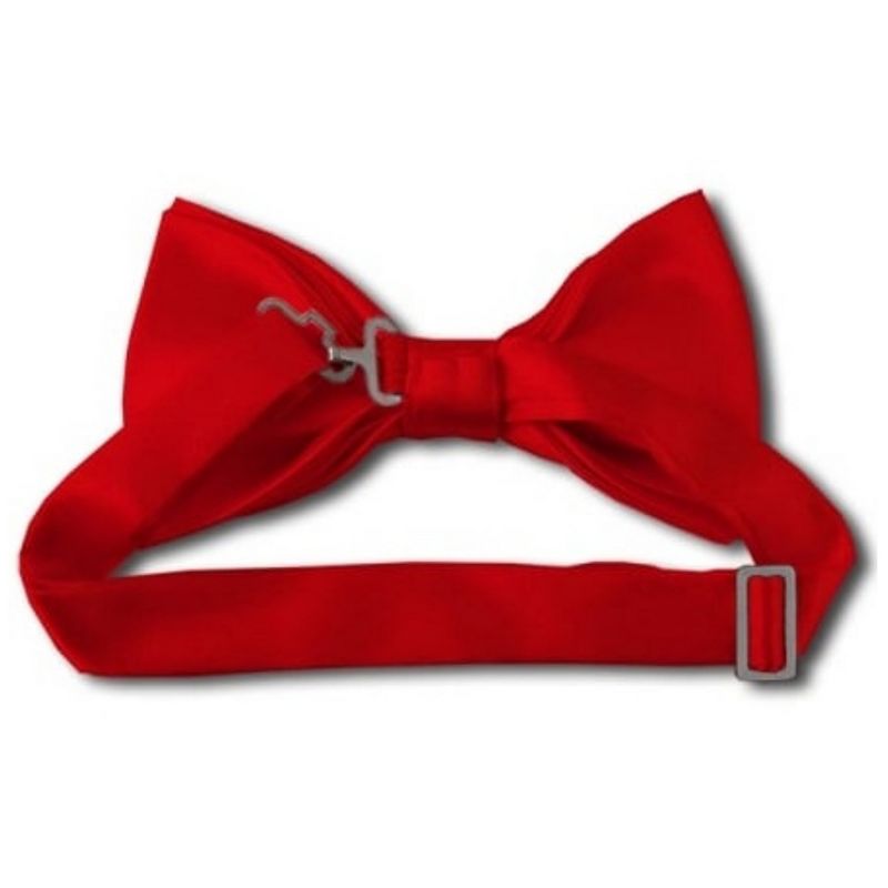 TheDapperTie Men's Black, Red And Gray Stripe 2.75 W And 4.75 L Inch Knit Pre-Tied Bow Tie, 2 of 3