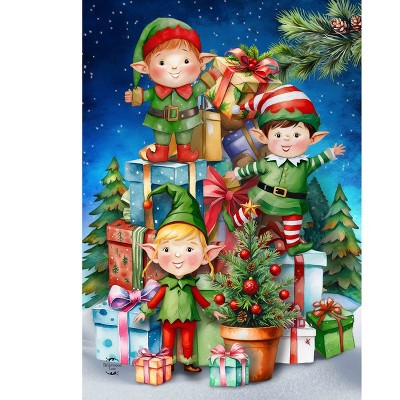 Briarwood Lane Christmas House Flag 40x28 For Outdoor Santa's Elves For Christmas House Flag