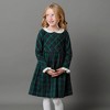Hope & Henry Girls' Organic Long Sleeve Peter Pan Collar Ruffle Cuff Party Dress, Merry Pine Plaid, 6 - 4 of 4