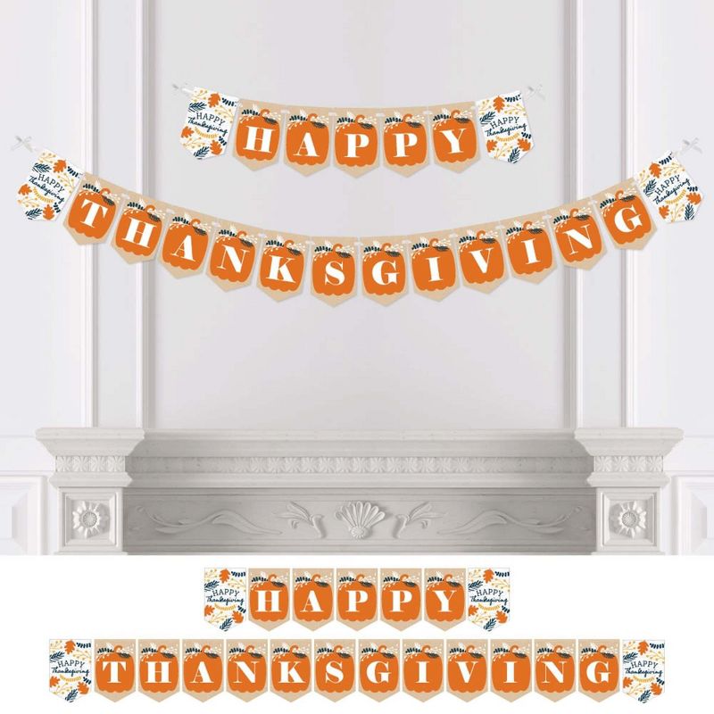 Big Dot of Happiness Happy Thanksgiving - Fall Harvest Party Bunting Banner - Party Decorations - Happy Thanksgiving, 1 of 5