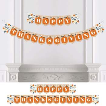 Big Dot of Happiness Happy Thanksgiving - Fall Harvest Party Bunting Banner - Party Decorations - Happy Thanksgiving