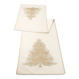 Bead Embroidered Pine Tree Table Runner 72"L - 1 of 3