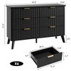 Fluted Dresser for Bedroom with 6 Deep Drawers, 47.2 in Wide Modern Chest of Drawers, Wooden Dresser TV Stand, Curved Profile Design, for Living Room - 4 of 4