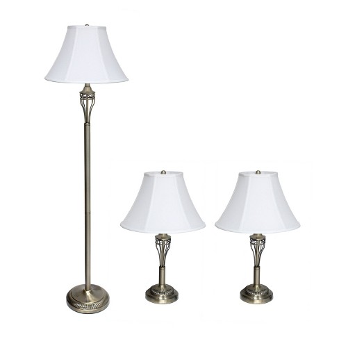 Brass deals lamp set