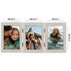 Americanflat Hinged 3 Photo Frame in Light Wood MDF - Desk Photo Frame for 4X6" Photos - Tri Folding Picture Frame For Desk - 4 of 4