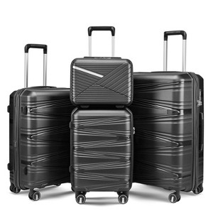 Wooakway Luggage 4 Piece Sets 14"/20"/24"/28", Hard Shell Lightweight TSA Lock Carry on Expandable Suitcase with Spinner Wheels - 1 of 4