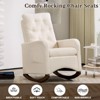 Rocking Chair Nursery, Modern Glider Chair with High Back, Recliner Armchair with Wood Legs and Side Pocket - 4 of 4