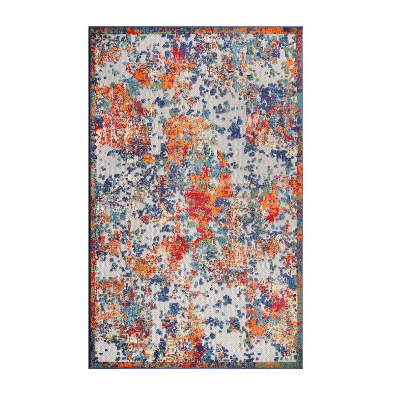 Modern Abstract Splatter Indoor Outdoor Runner or Area Rug by Blue Nile Mills, 1 of 10