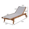 Christopher Knight Home Coloma Outdoor Mesh and Acacia Wood Armless Adjustable Chaise Lounge with Wheels - 3 of 4