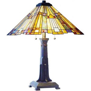 Fine Art Lighting Mission Style Tiffany 252 Glass Cuts Table Lamp, 16 x 25 Inch - 1 of 4