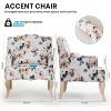 EROMMY High Back Floral Accent Chair for Living Room,Upholstered Wingback Chair w/Pillow, Comfy Armchair w/Wooden Legs - 3 of 4
