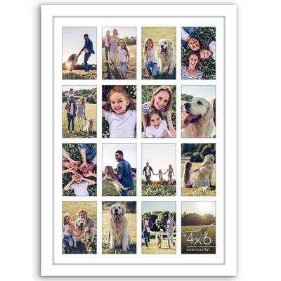 Americanflat 18x26 Collage Picture Frame, Use as (16) 4x6 Picture Frame Openings or One 18x26 Photo Frame, White