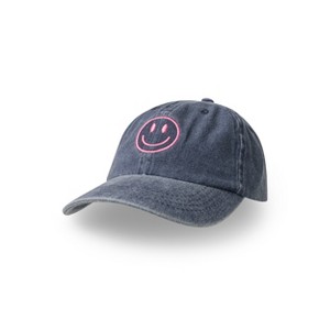Pacific Brim Women's Classic Cotton Baseball Hat Smile - 1 of 3