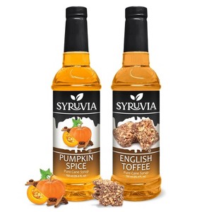 Syruvia Variety Pack - Pumpkin Spice & English toffee Syrup 25.4 Fl oz (2-Pack) - 1 of 4