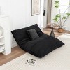 Gulches Black Corduroy 3-in-1 No Assembly Removable Washable Cover Lazy Floor Bean Bag Chair for Adults Kids Set of 1 - 3 of 4